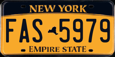 NY license plate FAS5979