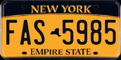 NY license plate FAS5985