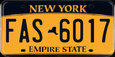 NY license plate FAS6017