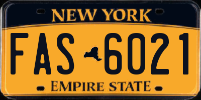 NY license plate FAS6021