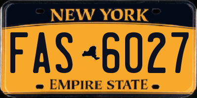 NY license plate FAS6027