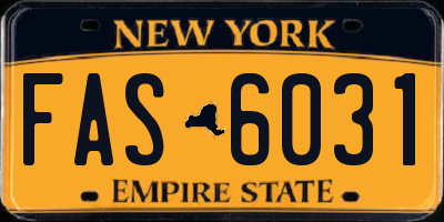 NY license plate FAS6031