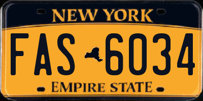 NY license plate FAS6034