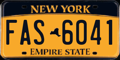 NY license plate FAS6041