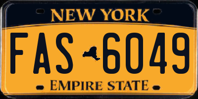 NY license plate FAS6049