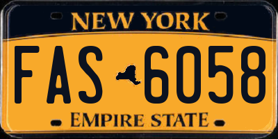 NY license plate FAS6058