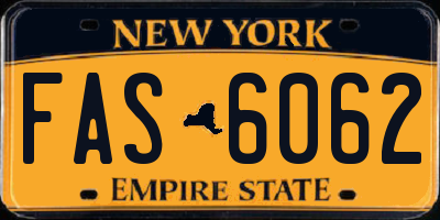 NY license plate FAS6062