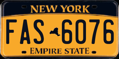 NY license plate FAS6076