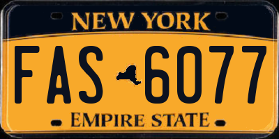 NY license plate FAS6077