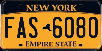 NY license plate FAS6080