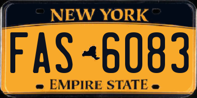 NY license plate FAS6083