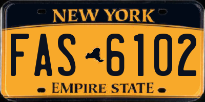 NY license plate FAS6102