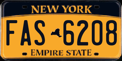 NY license plate FAS6208