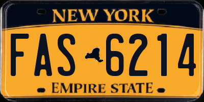 NY license plate FAS6214