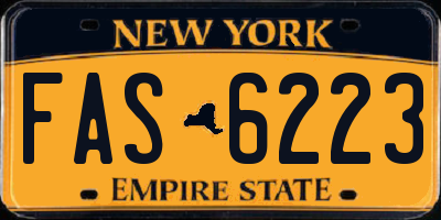 NY license plate FAS6223