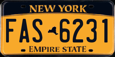 NY license plate FAS6231