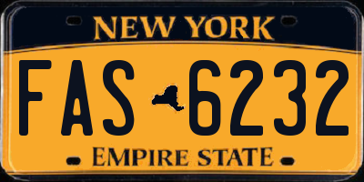 NY license plate FAS6232