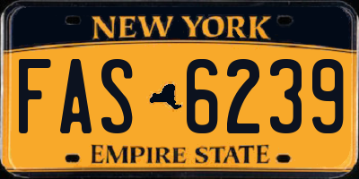 NY license plate FAS6239