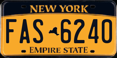 NY license plate FAS6240