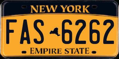 NY license plate FAS6262