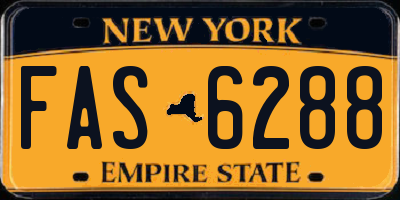 NY license plate FAS6288