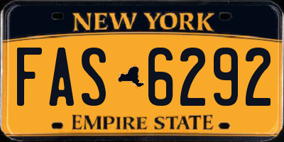 NY license plate FAS6292
