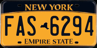 NY license plate FAS6294