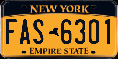 NY license plate FAS6301
