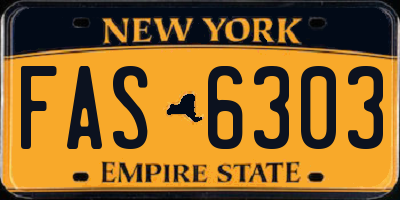 NY license plate FAS6303