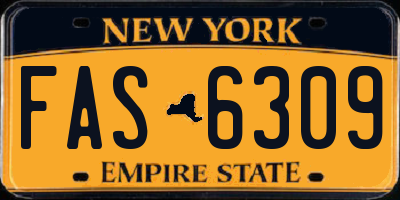 NY license plate FAS6309