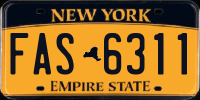 NY license plate FAS6311