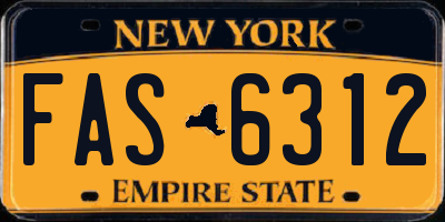 NY license plate FAS6312