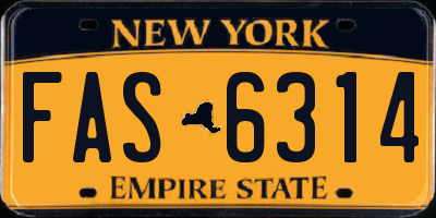 NY license plate FAS6314