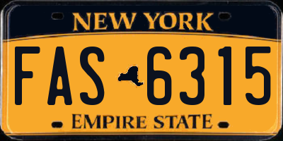 NY license plate FAS6315