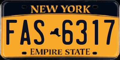 NY license plate FAS6317