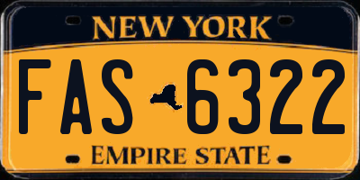 NY license plate FAS6322