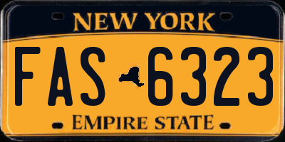 NY license plate FAS6323