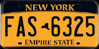 NY license plate FAS6325