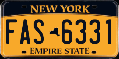 NY license plate FAS6331