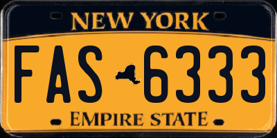 NY license plate FAS6333