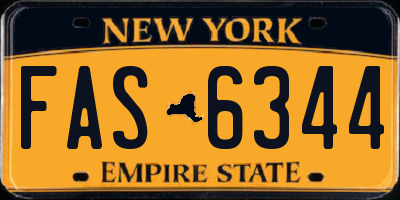 NY license plate FAS6344