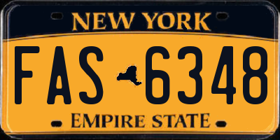 NY license plate FAS6348