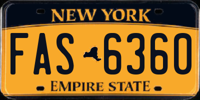 NY license plate FAS6360