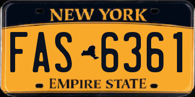 NY license plate FAS6361