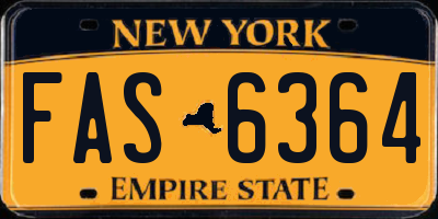 NY license plate FAS6364