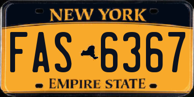 NY license plate FAS6367
