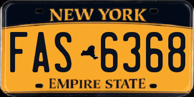 NY license plate FAS6368