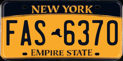 NY license plate FAS6370