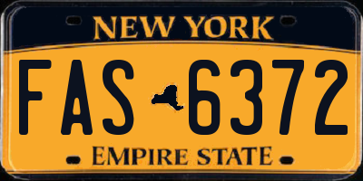 NY license plate FAS6372