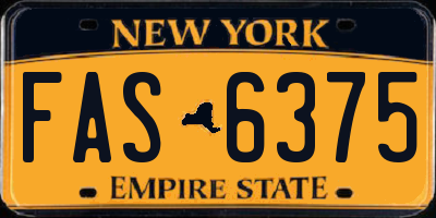 NY license plate FAS6375